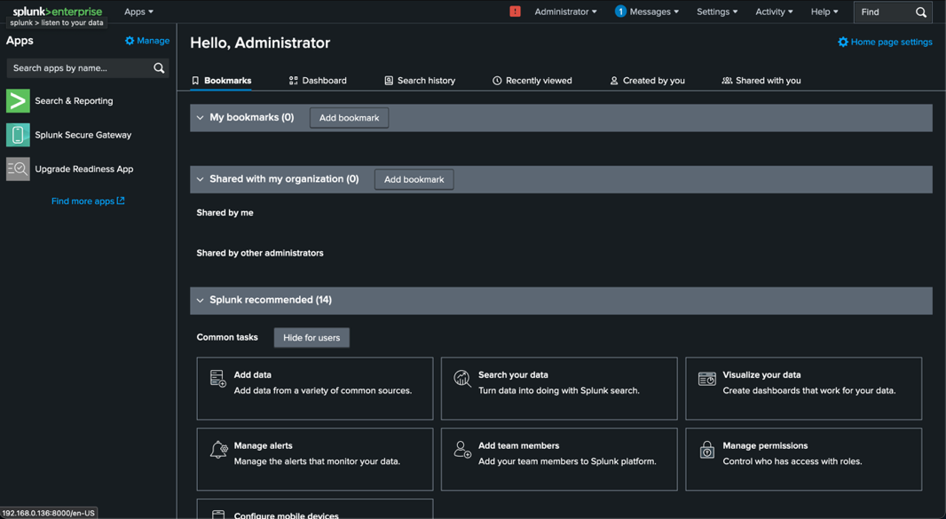 Splunk Enterprise Dashboard