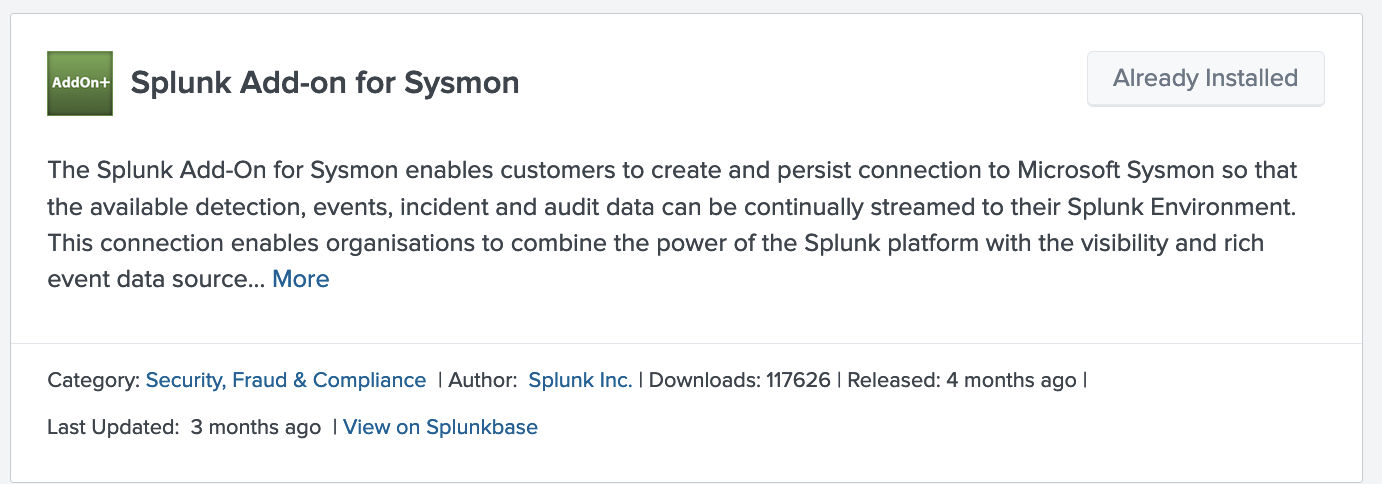 Find more Apps - Sysmon