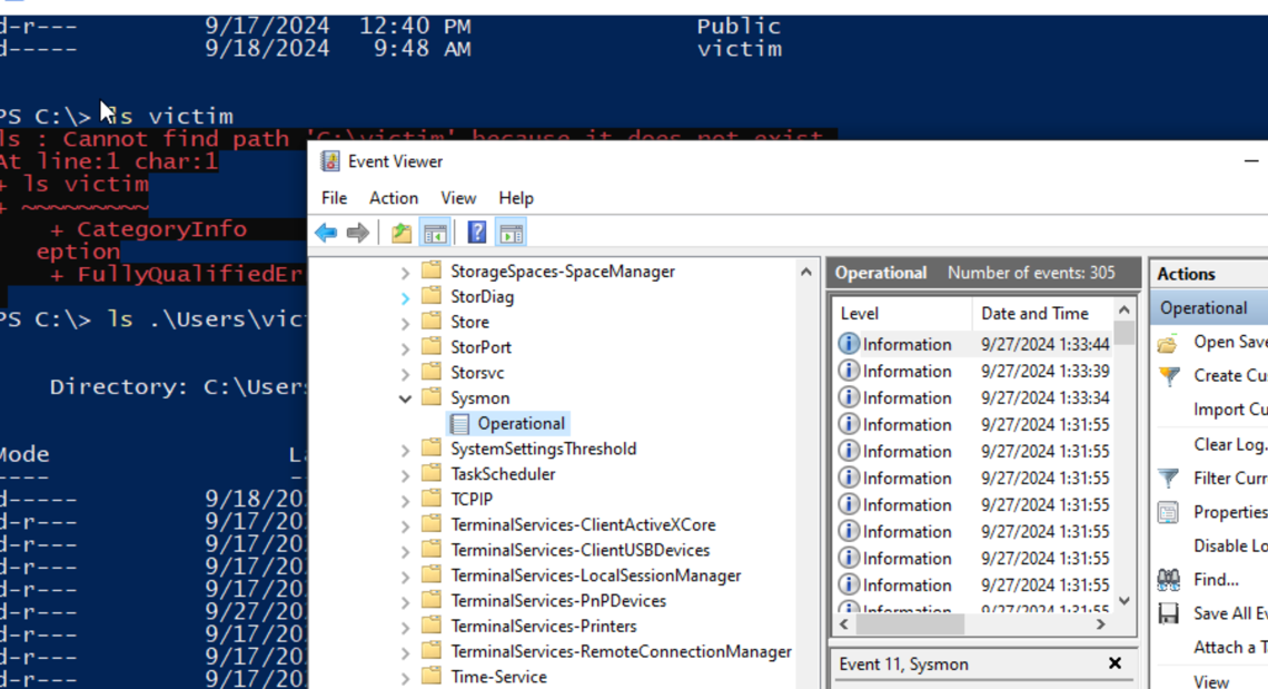Sysmon/Operational in Event Viewer