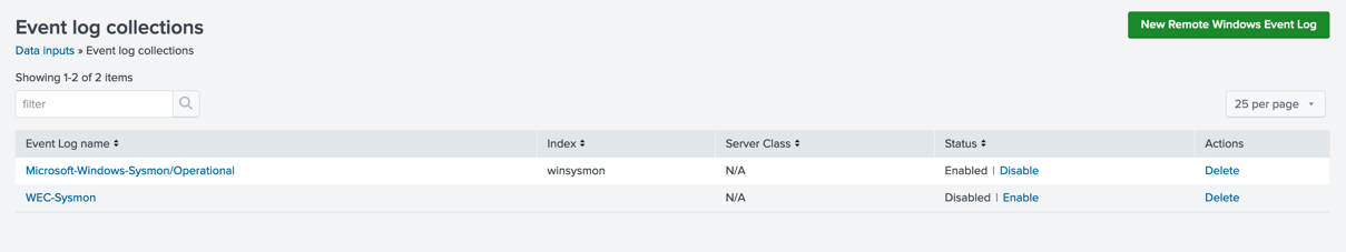 Confirm event log collector enabled