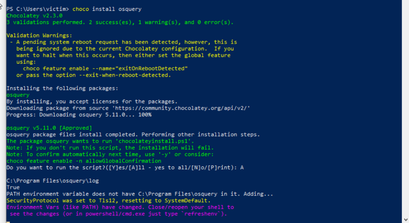 OSquery installed in Program Files