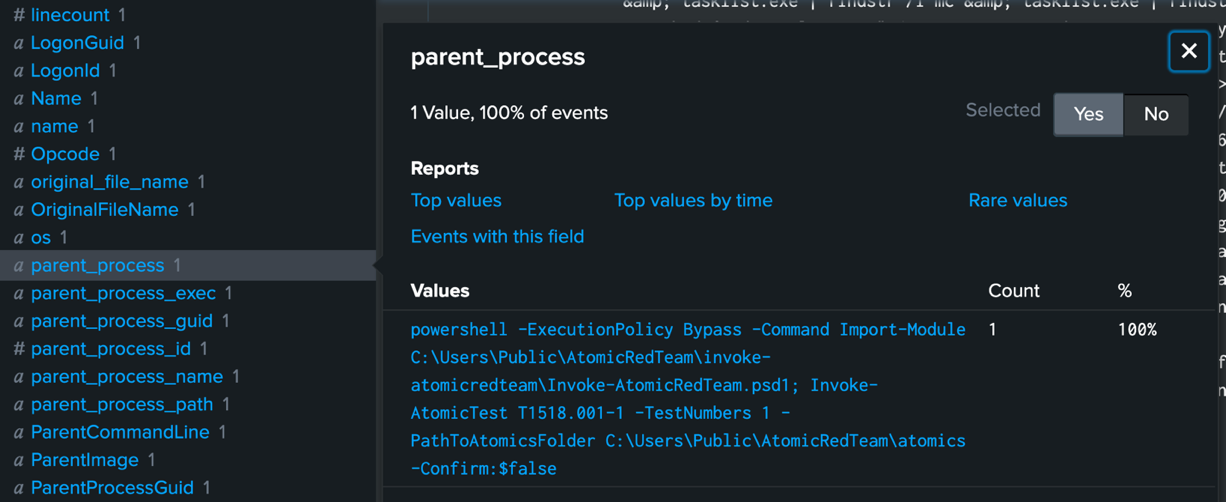 ART T1518.001 execution output from winexe